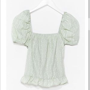 Shorted Short Puff Sleeve Blouse